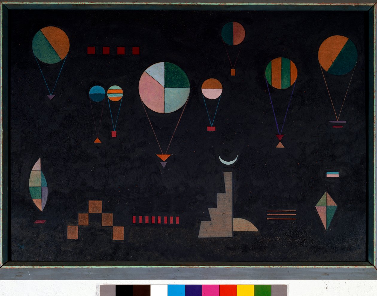 Flach tief Oil em cartolina por Vassily Kandinsky (ou Wassily Kandinski ou Kandinskij, 1866-1944). 1930 Dim. Coleção particular de 49x70 cm de Wassily Kandinsky