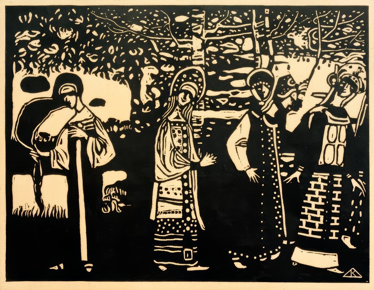 Mulheres na floresta de Wassily Kandinsky