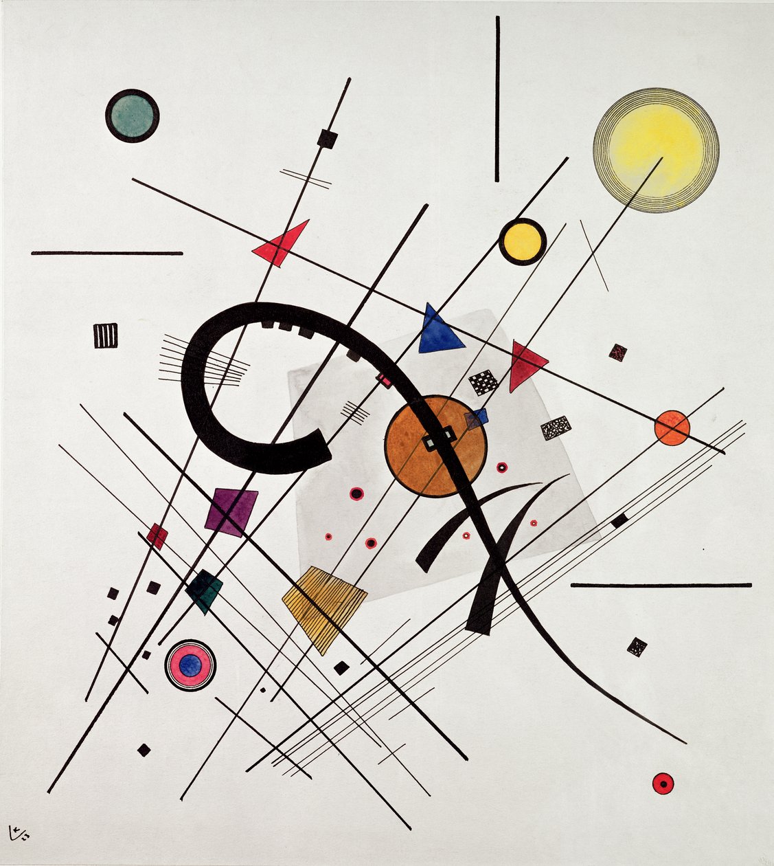Praça Cinzenta, 1923 (caneta e tinta e wc) de Wassily Kandinsky
