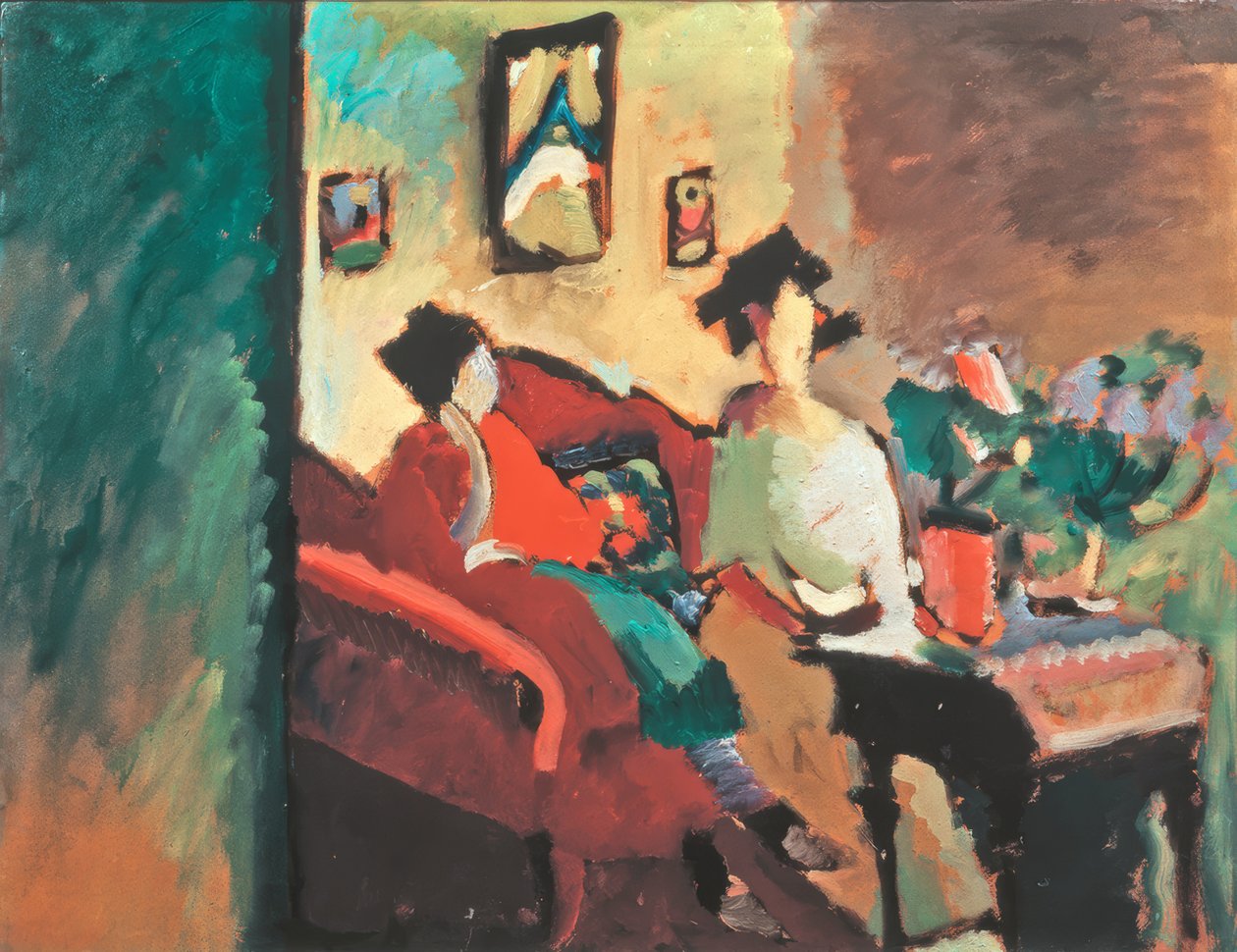 Interior (com Gabriele Münter e Marianne von Werefkin) de Wassily Kandinsky