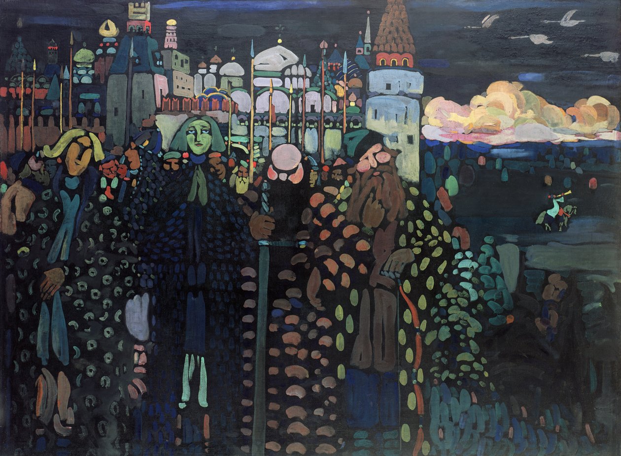 Manhã, 1909 (têmpera sobre tela) de Wassily Kandinsky