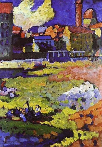 Munique-Schwabing com a Igreja de St-Ursula de Wassily Kandinsky