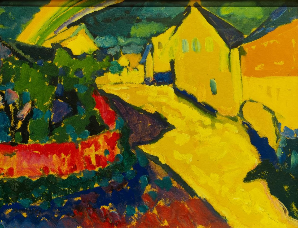 Murnau - paisagem com arco-íris de Wassily Kandinsky