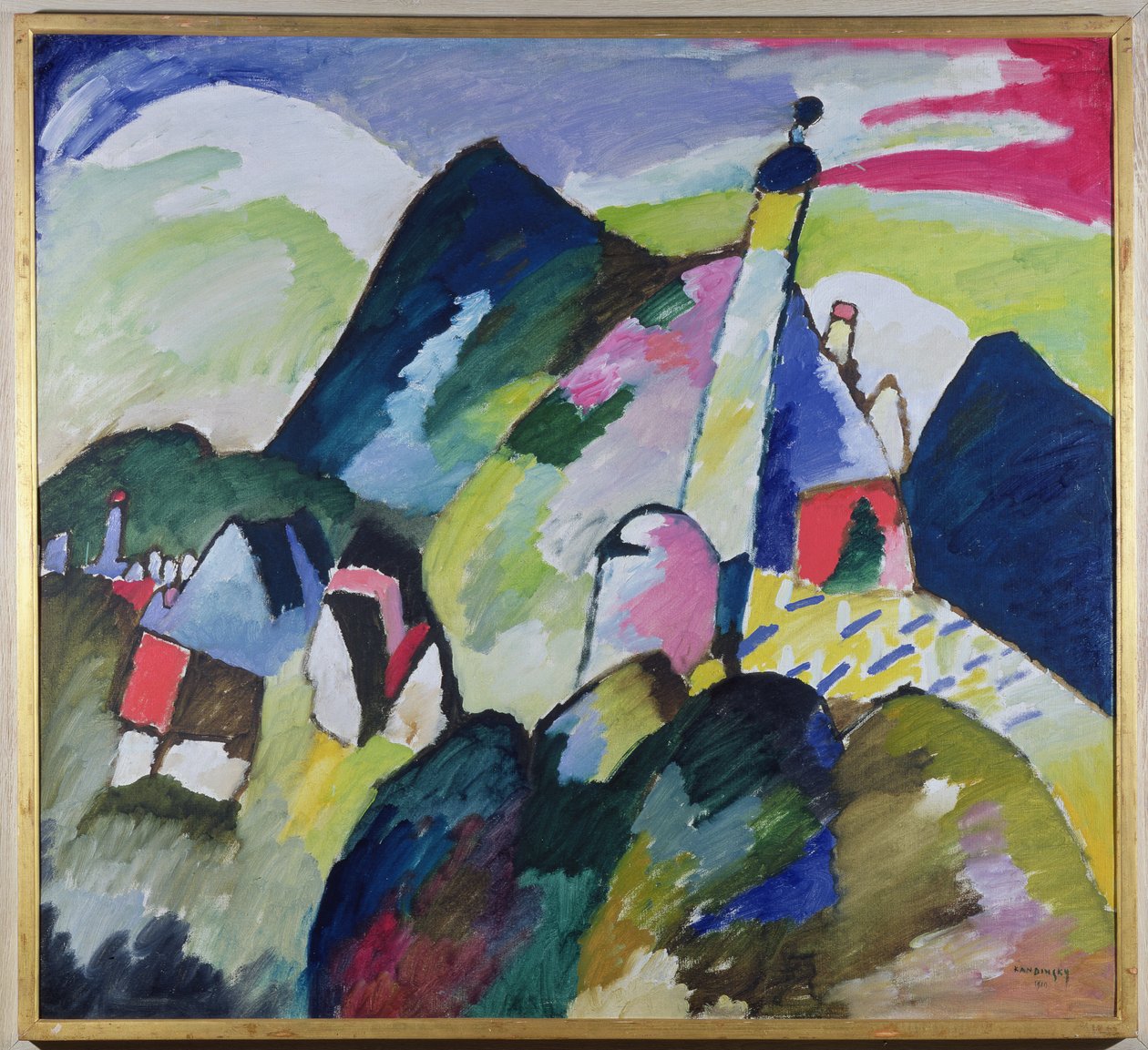 Murnau com a Igreja II, 1910 de Wassily Kandinsky