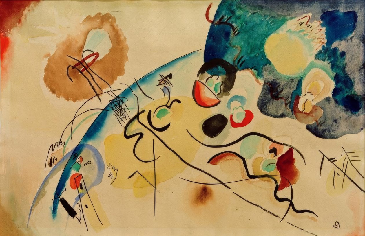 Sem título (Composição com motivo trojka) de Wassily Kandinsky