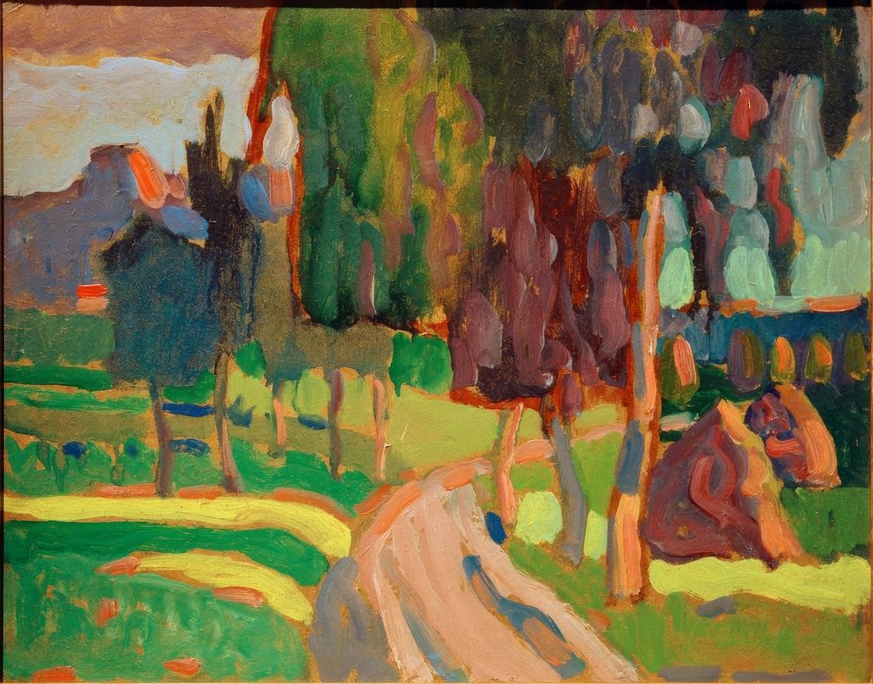 Paisagem de verão ao pôr do sol de Wassily Kandinsky