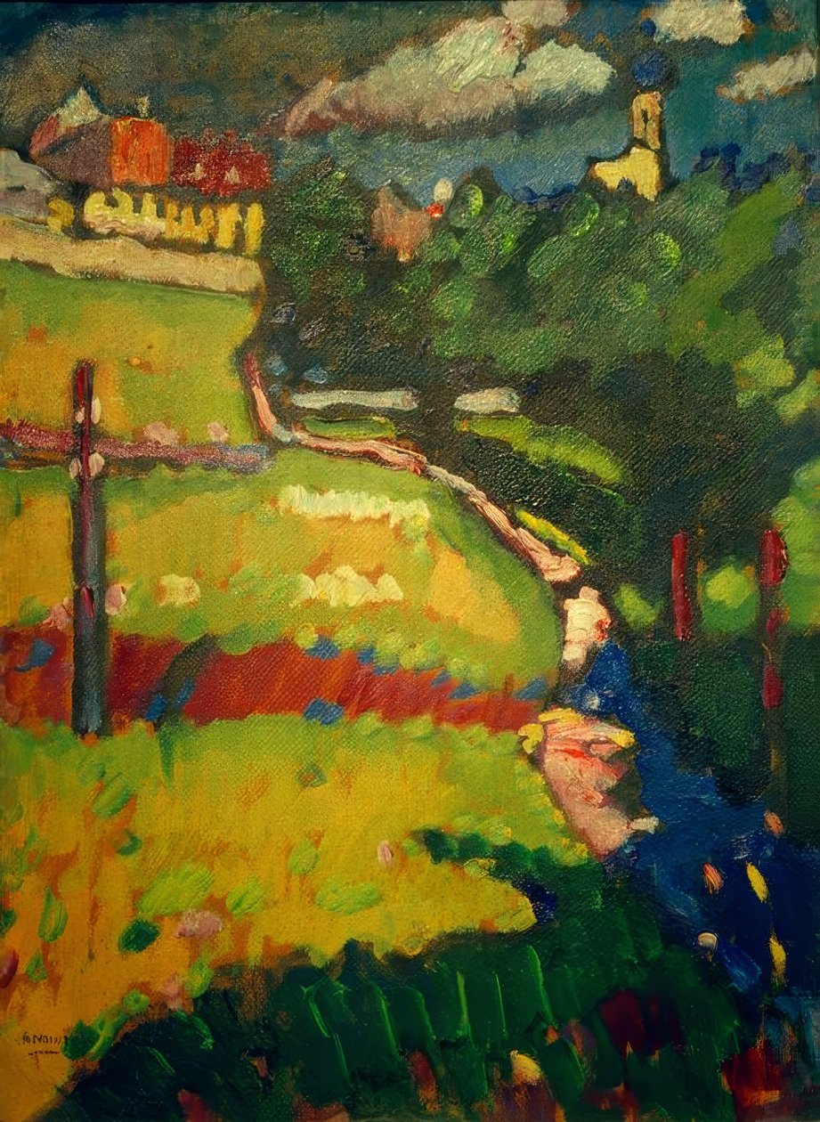 Estude na igreja em Murnau de Wassily Kandinsky