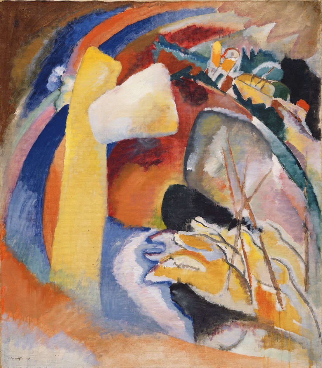 Estudo para Pintura com Forma Branca, 1913 de Wassily Kandinsky