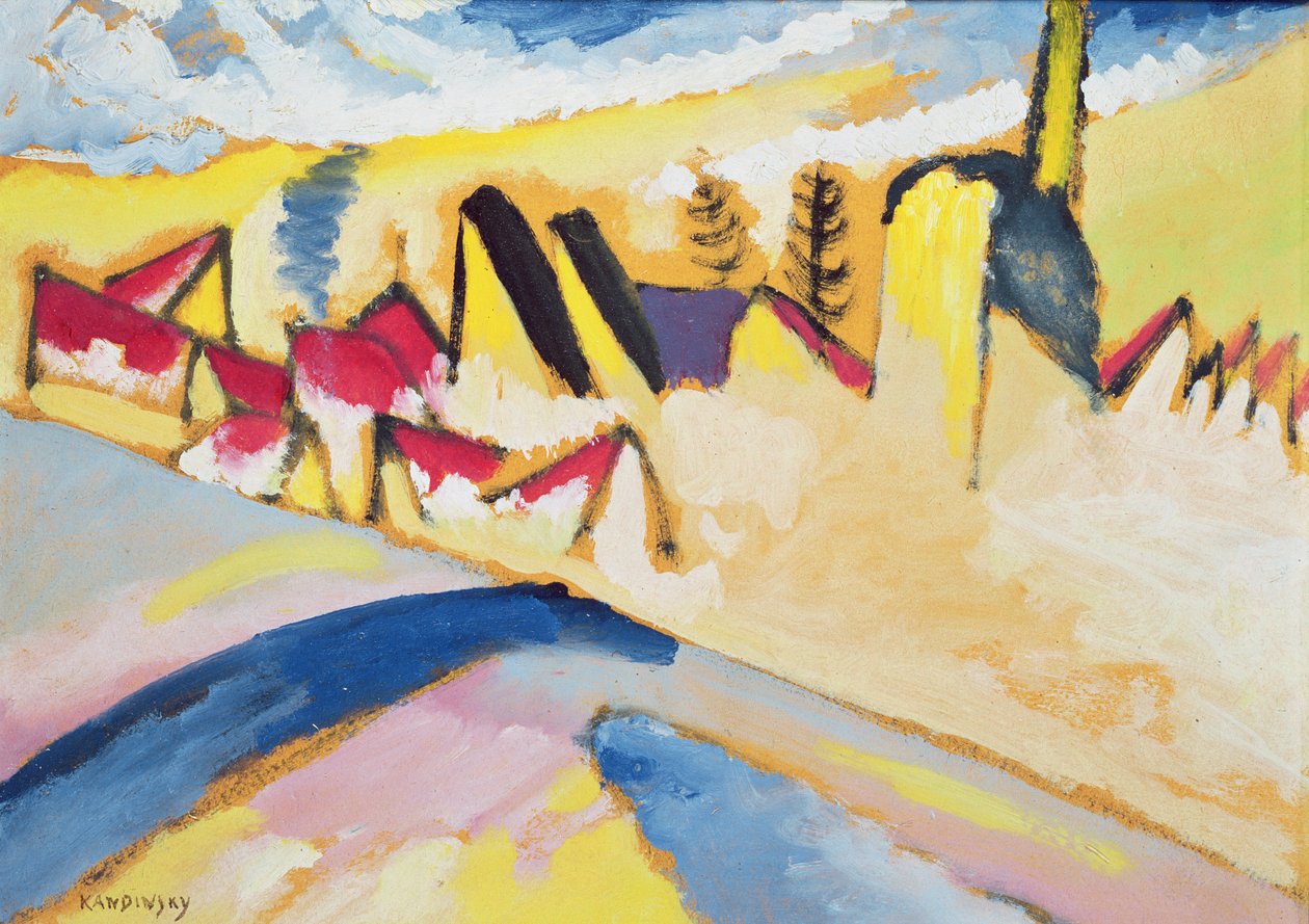 Estudo no inverno n º 2, c.1910 de Wassily Kandinsky