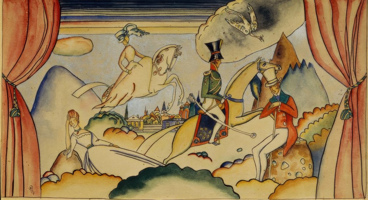Cena com um oficial de Wassily Kandinsky
