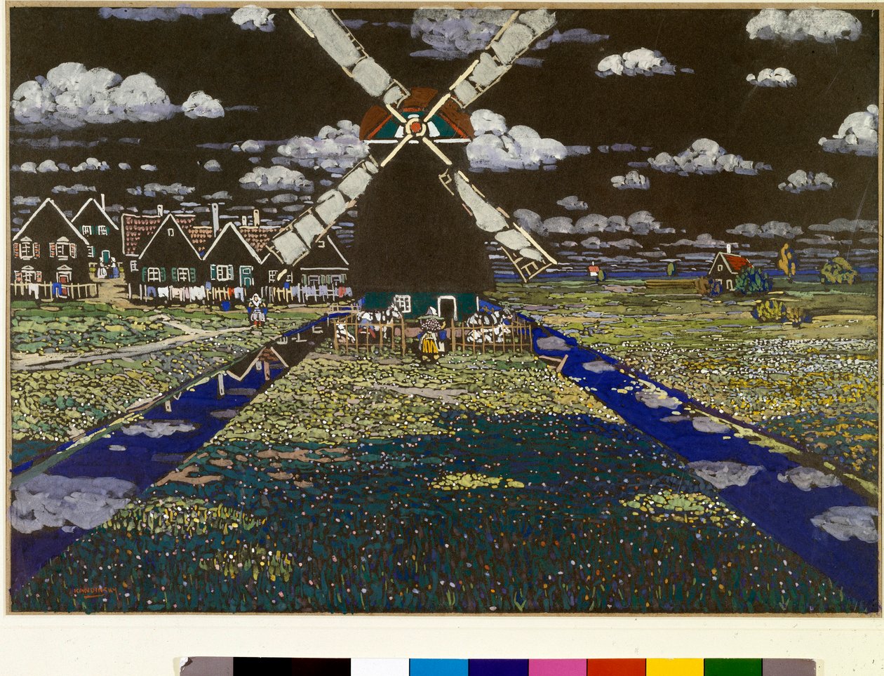 Moinho de Tempera por Vassily Kandinsky (ou Wassily Kandinski ou Kandinskij, 1866-1944). 1904 Dim. 37x52 cm coleção particular de Wassily Kandinsky