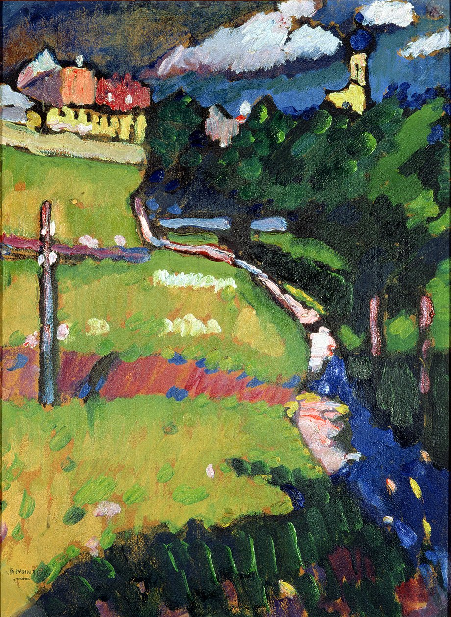 A igreja em Murnau, 1908-09 de Wassily Kandinsky