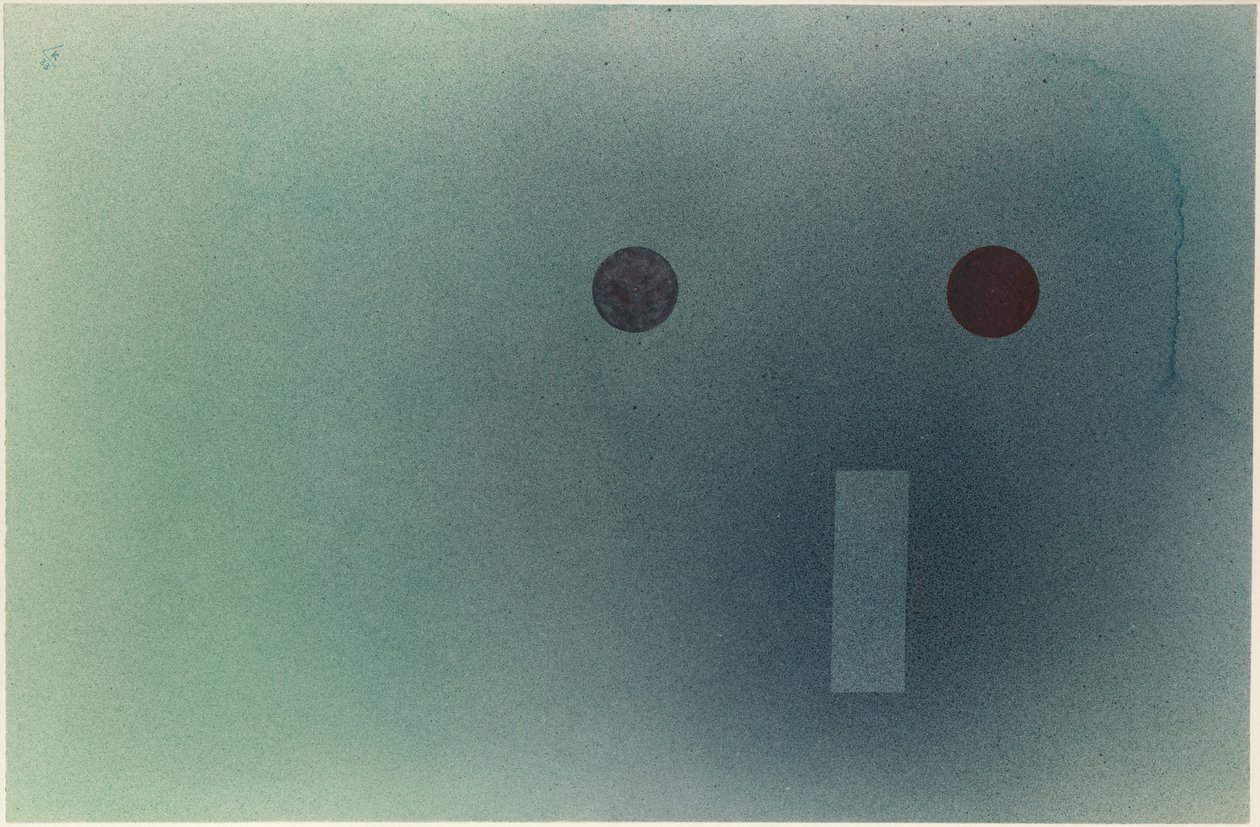 Dois em Um, 1933 (wc no papel no cartão) de Wassily Kandinsky