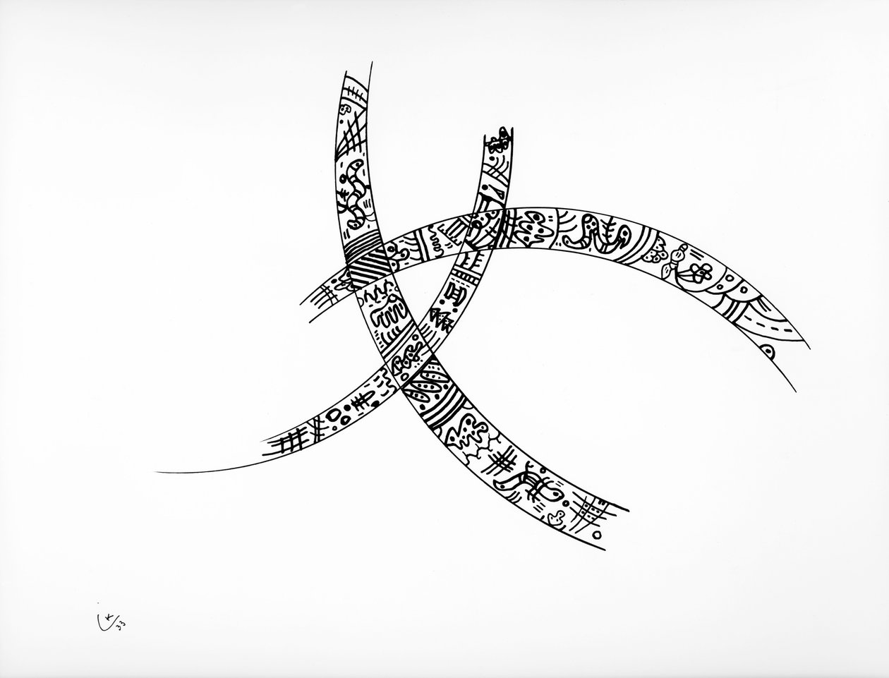 Sem título, 1933 (caneta e tinta no papel) de Wassily Kandinsky
