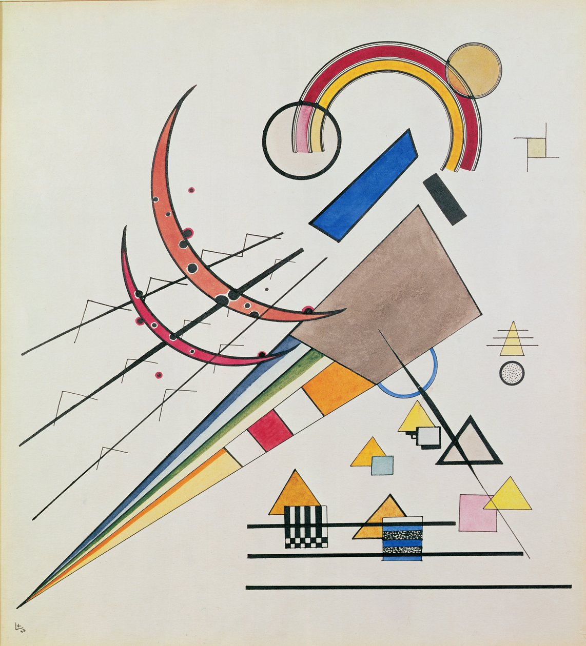 Com o Triângulo (wc e guache) de Wassily Kandinsky