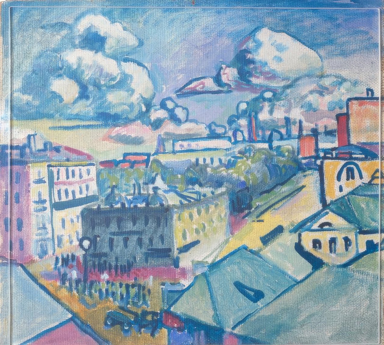 Praça Zubovsky em Moscou pela janela de Wassily Kandinsky
