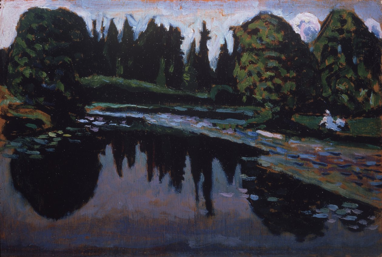 Um rio no verão de Wassily Kandinsky