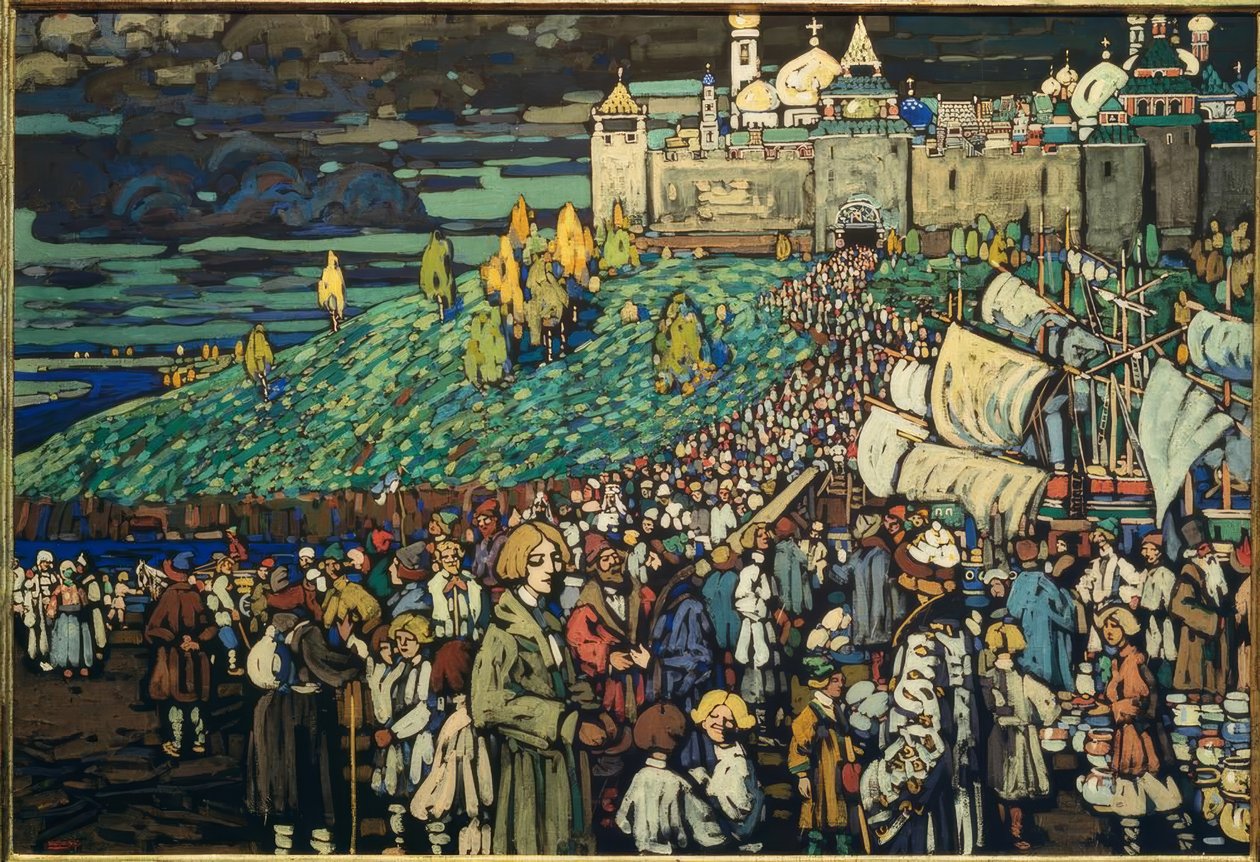Chegada dos comerciantes de Wassily Kandinsky