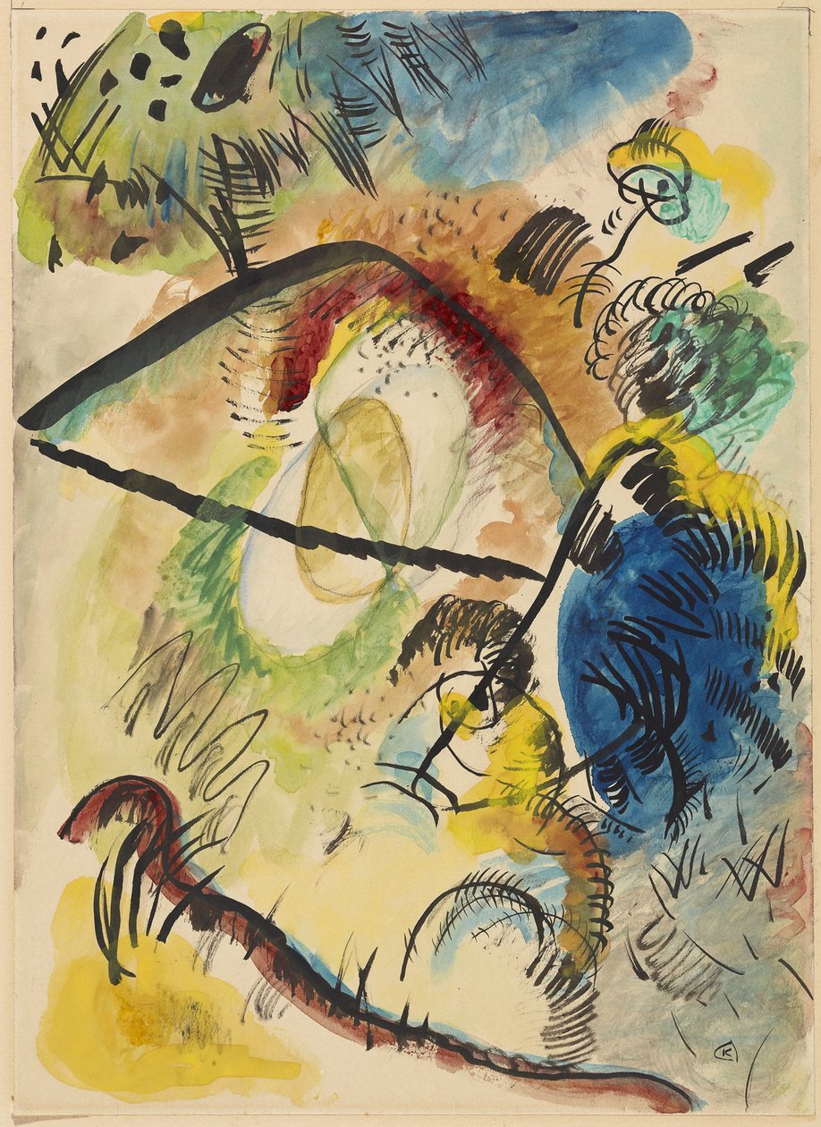 Aquarela IX (com traços pretos) de Wassily Kandinsky