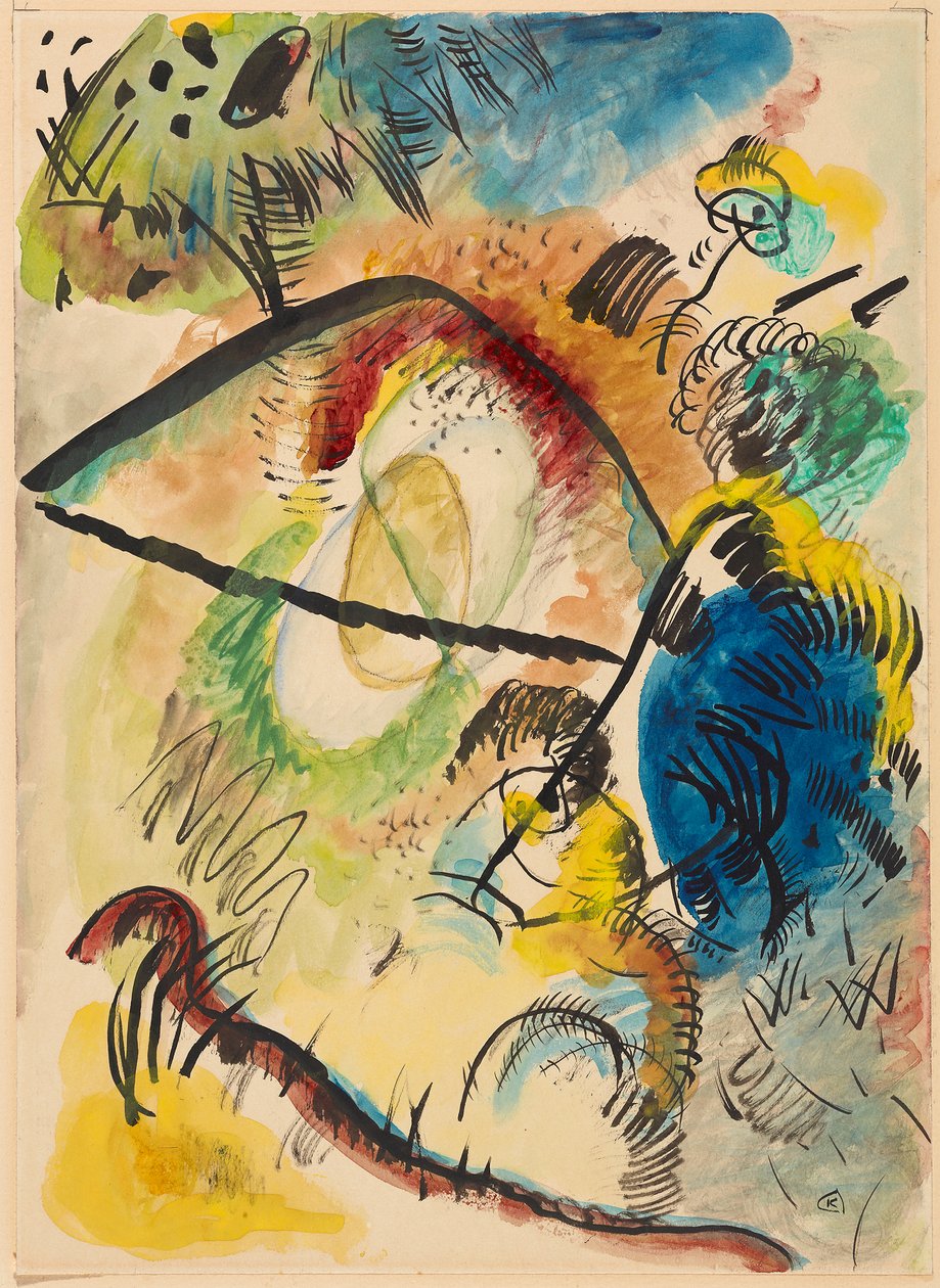 Aguarela IX (Com traços pretos) de Wassily Kandinsky