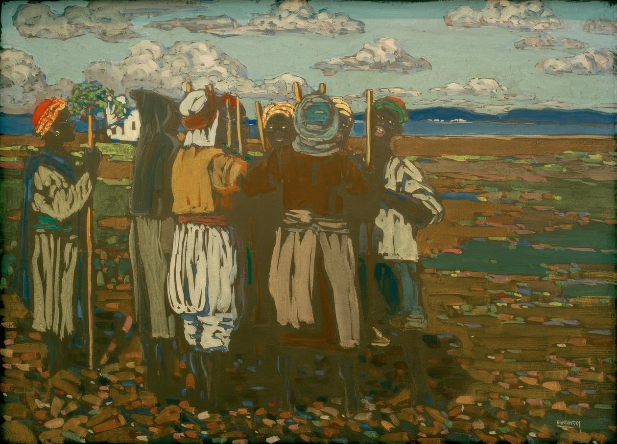 Escravos que trabalham de Wassily Kandinsky
