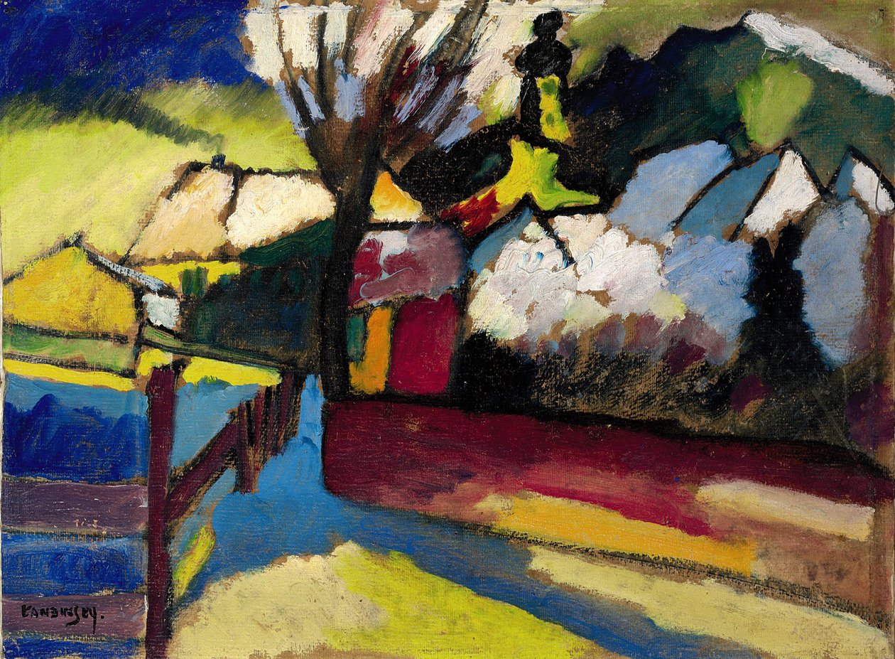 Paisagem de outono com uma árvore Paisagem de outono com uma árvore, 1910 de Wassily Kandinsky