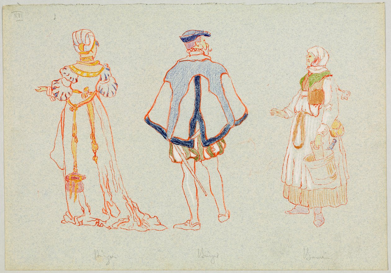 Trajes de burgueses e camponeses do século XVI de Wassily Kandinsky