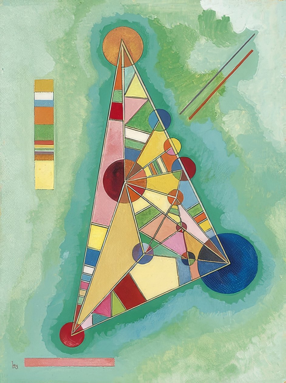 Colorido em um triângulo. 1927 de Wassily Kandinsky