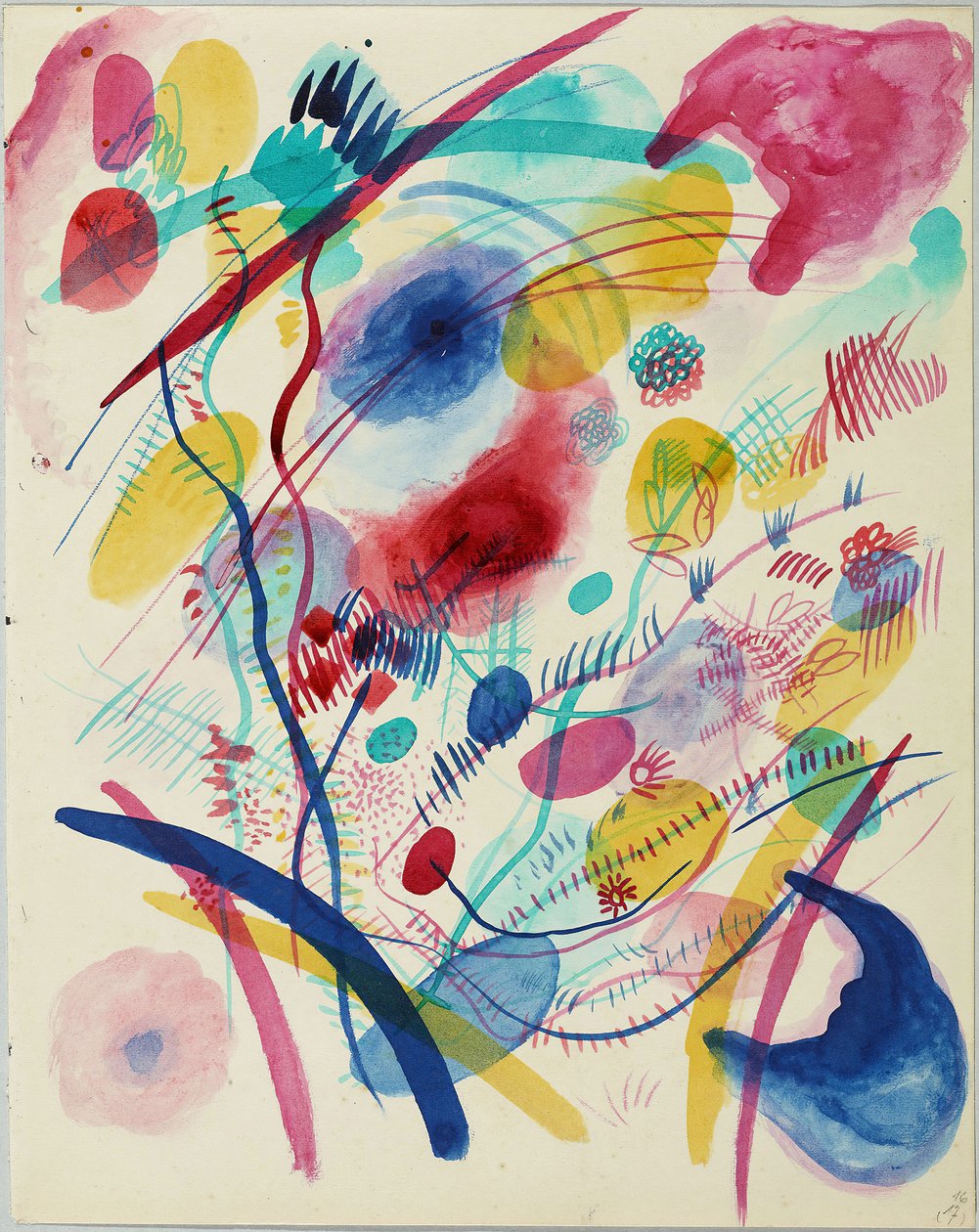 Composição em vermelho, azul, verde e amarelo, 1913. de Wassily Kandinsky