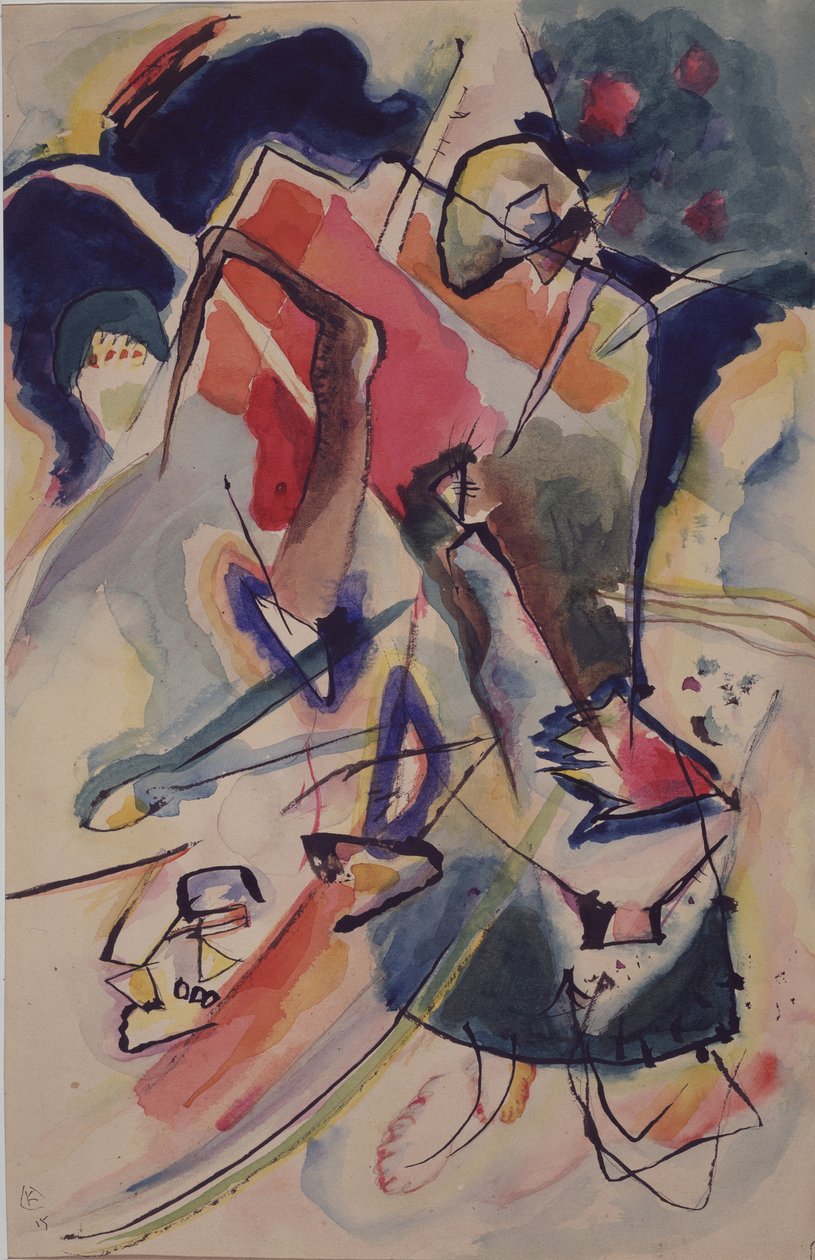 Composição com uma figura de mulher, 1915 de Wassily Kandinsky
