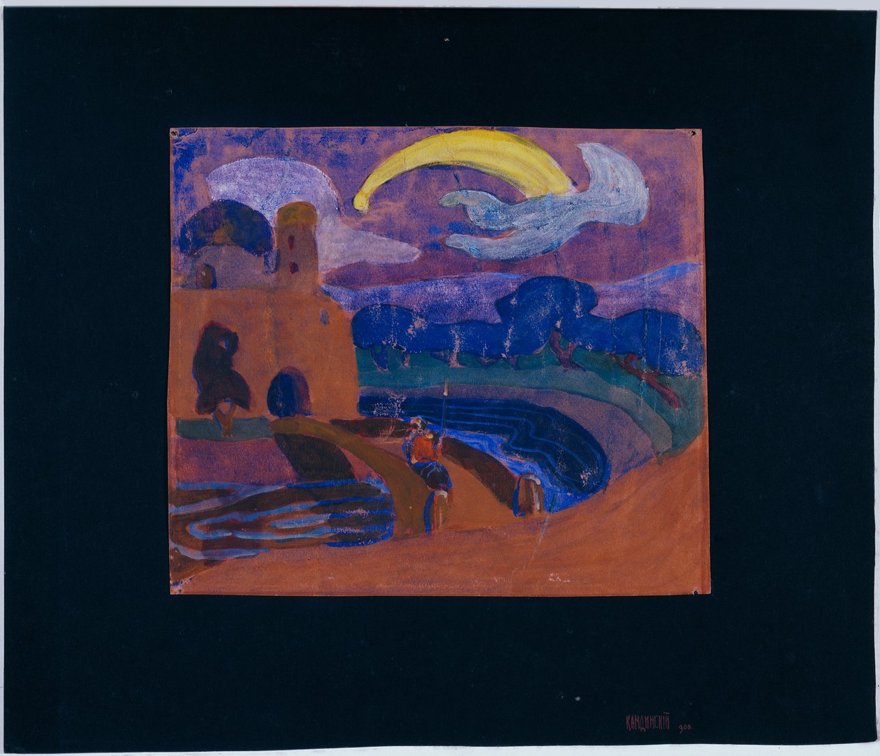 O cometa (O Cavaleiro Noturno) de Wassily Kandinsky