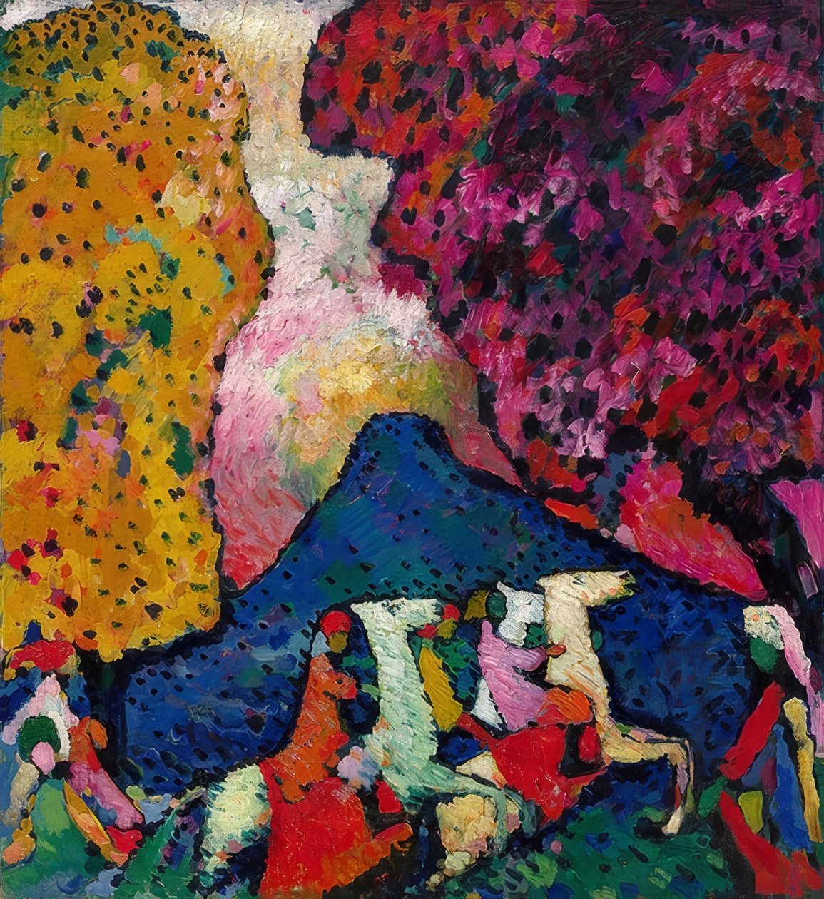 A montanha azul. 1908-09 de Wassily Kandinsky