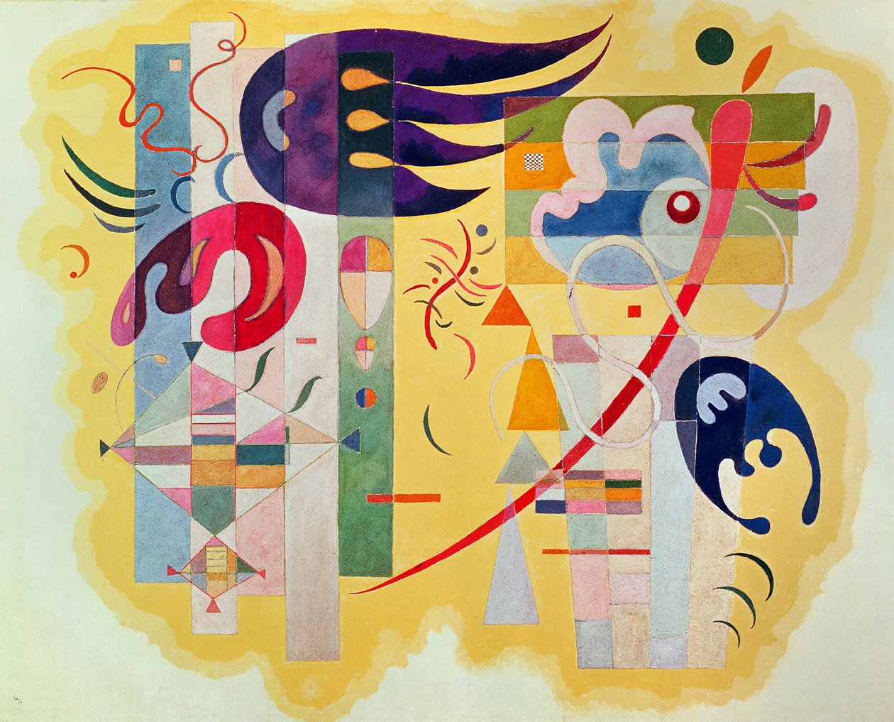 Violeta Dominante, 1934 (óleo e areia sobre tela) de Wassily Kandinsky