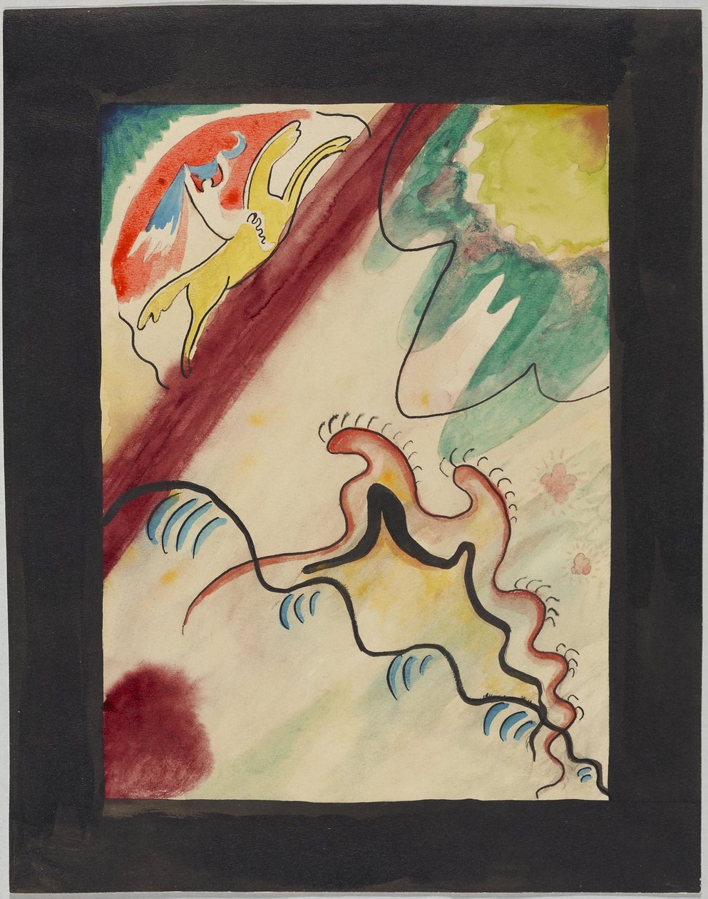 Rascunho para a capa do almanaque "Der Blaue Reiter" de Wassily Kandinsky