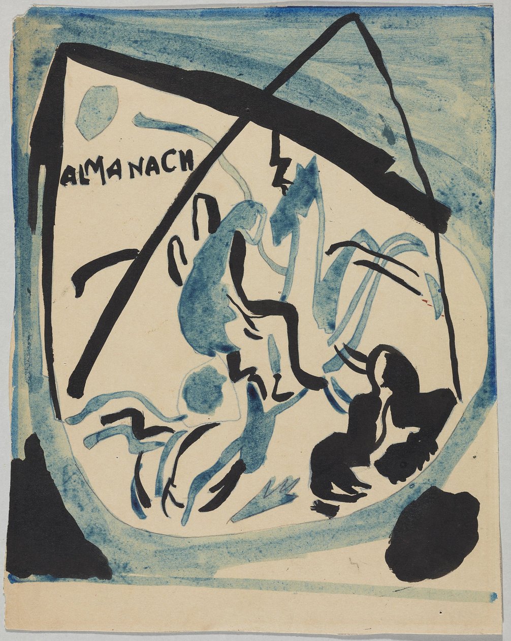 Desenho para a capa do almanaque "Der Blaue Reiter de Wassily Kandinsky