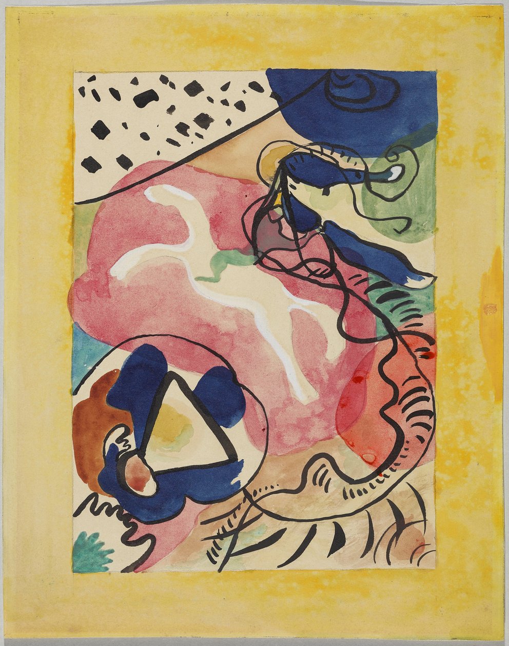 Desenho para a capa do almanaque "Der Blaue Reiter de Wassily Kandinsky