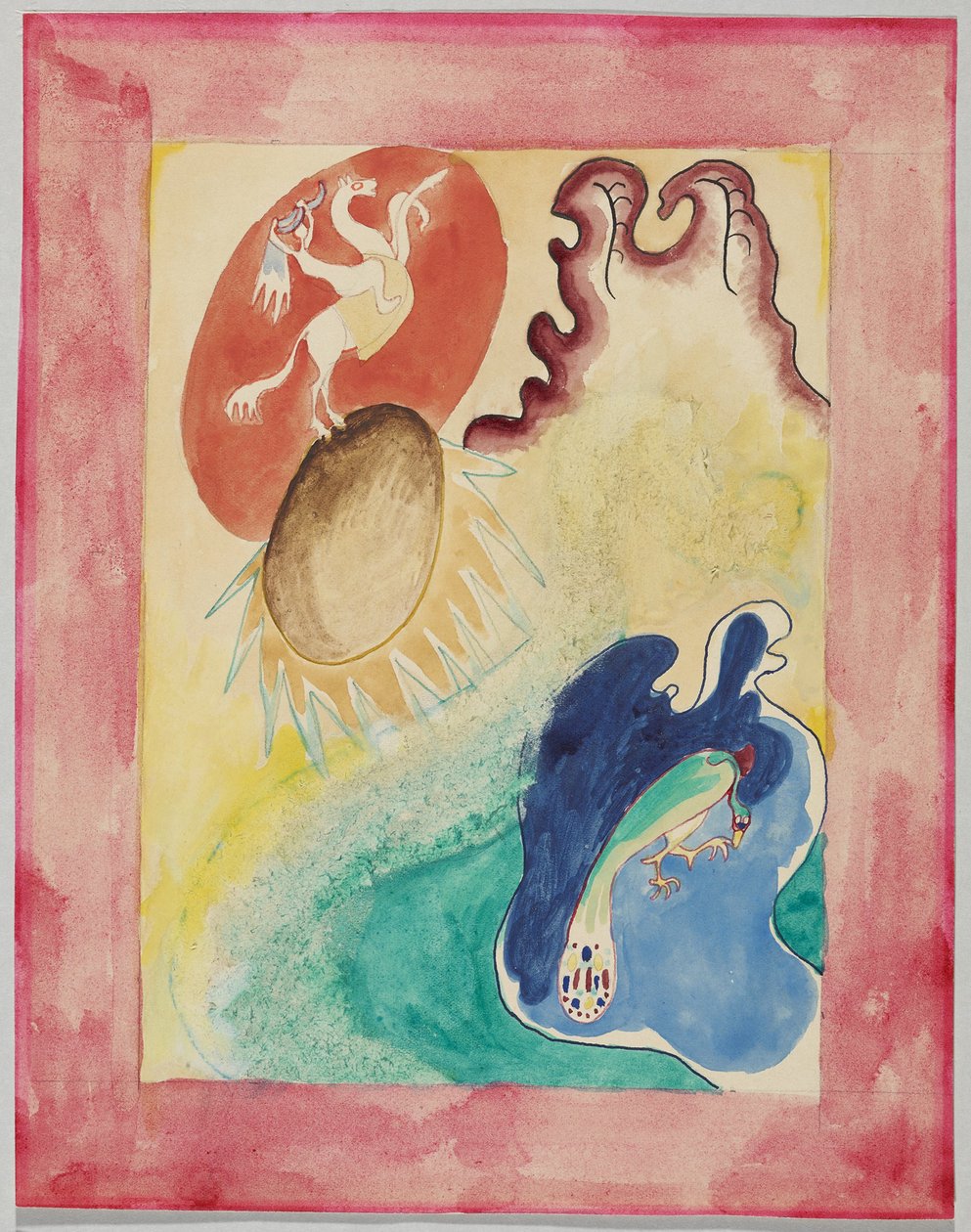 Desenho para a capa do almanaque "Der Blaue Reiter de Wassily Kandinsky