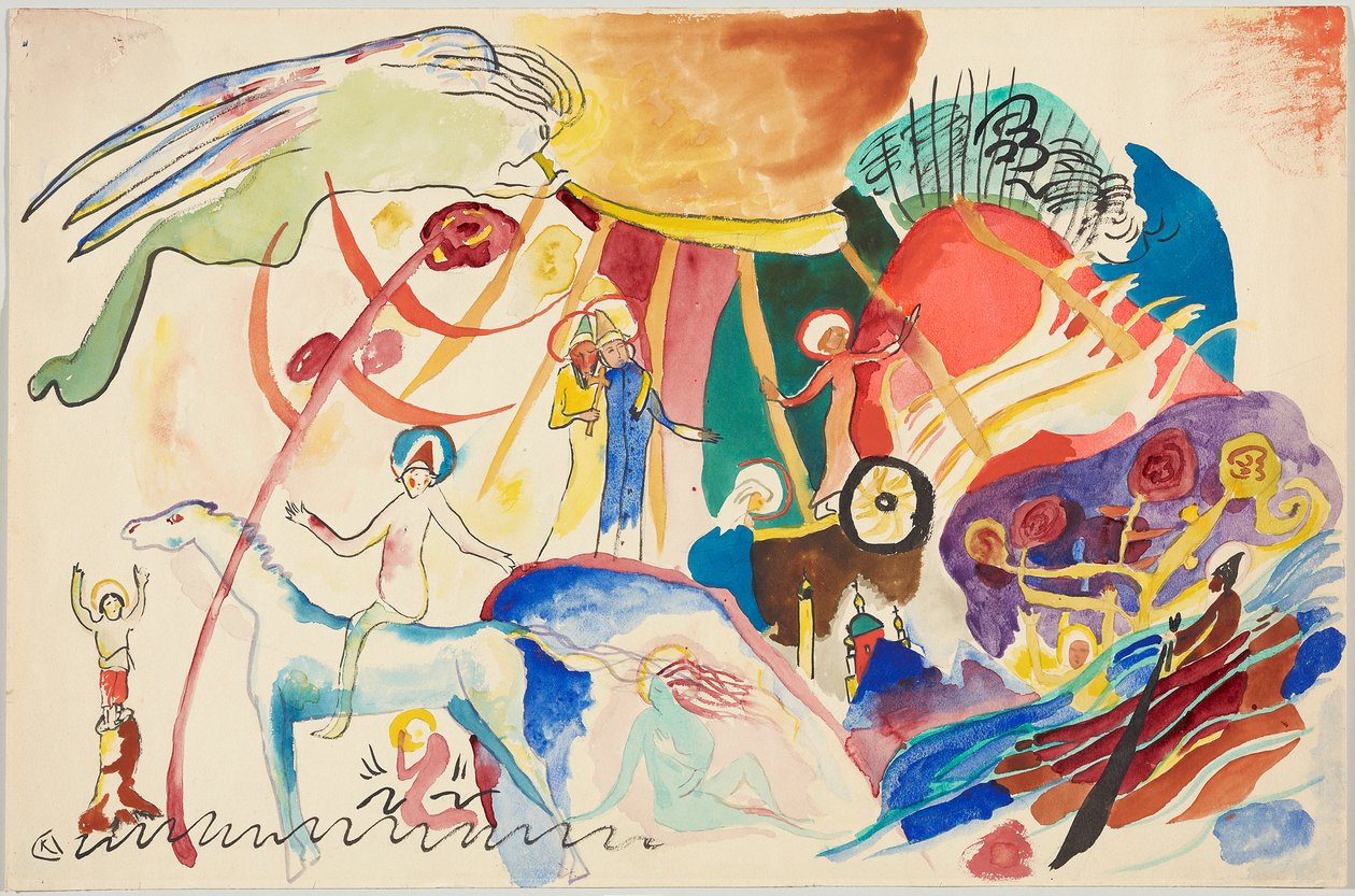 Esboço para «Todos os Santos II (Composição com santos)» de Wassily Kandinsky