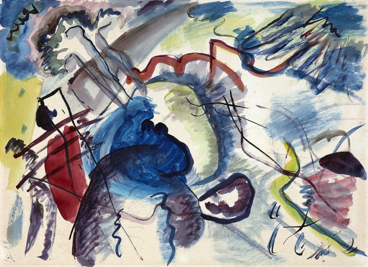 ""Esquisse pour peinture a bordure blanche"" (Esboço para pintura com borda branca) (Design para pintura com borda branca) Pintura de Wassily Kandinsky de Wassily Kandinsky