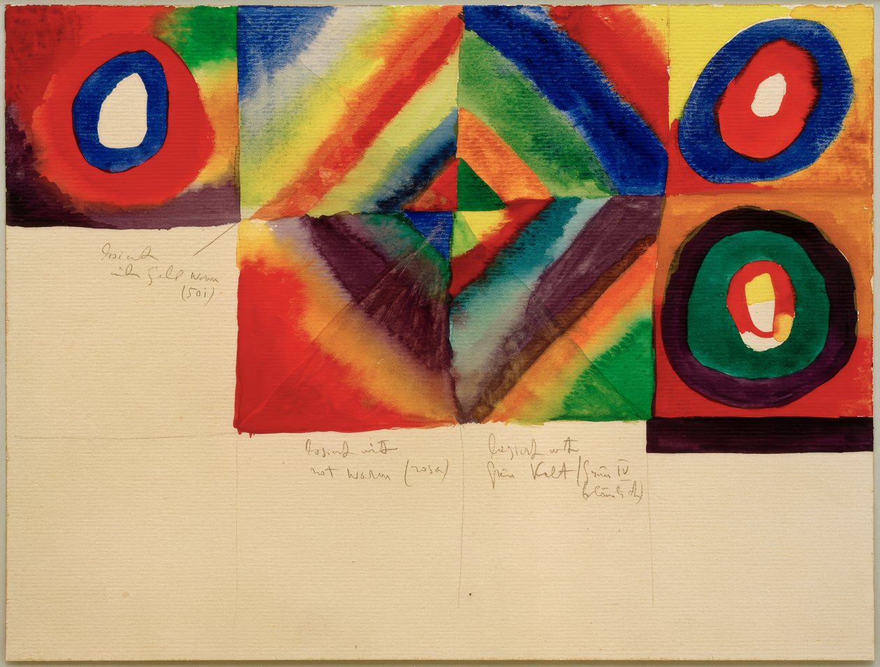 Estudos de cores, (com informações sobre a técnica da pintura) de Wassily Kandinsky