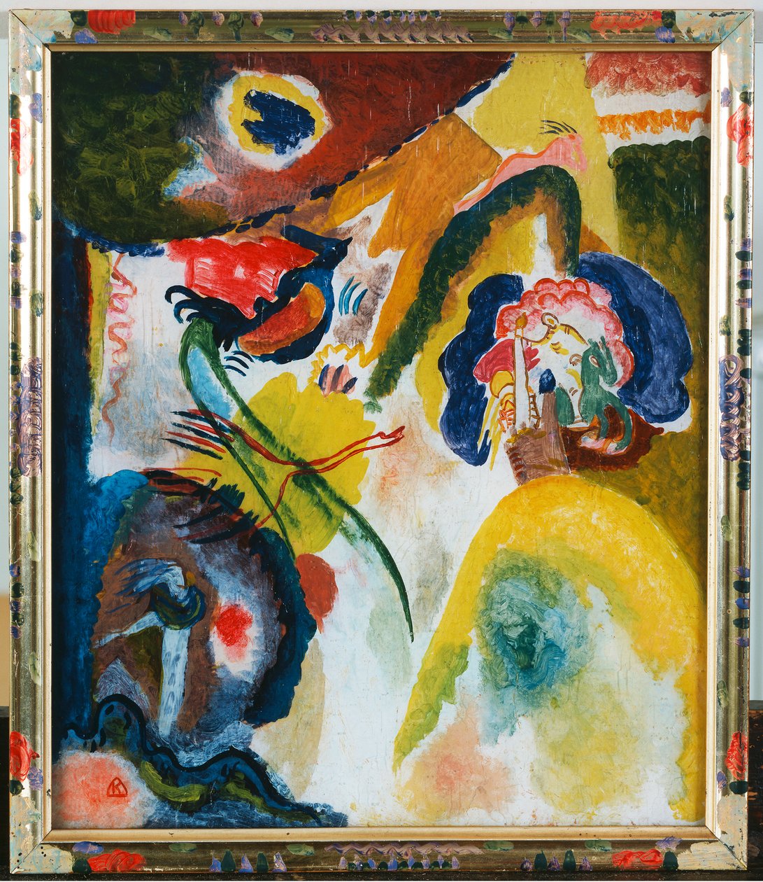 Pintura em vidro com um cisne de Wassily Kandinsky