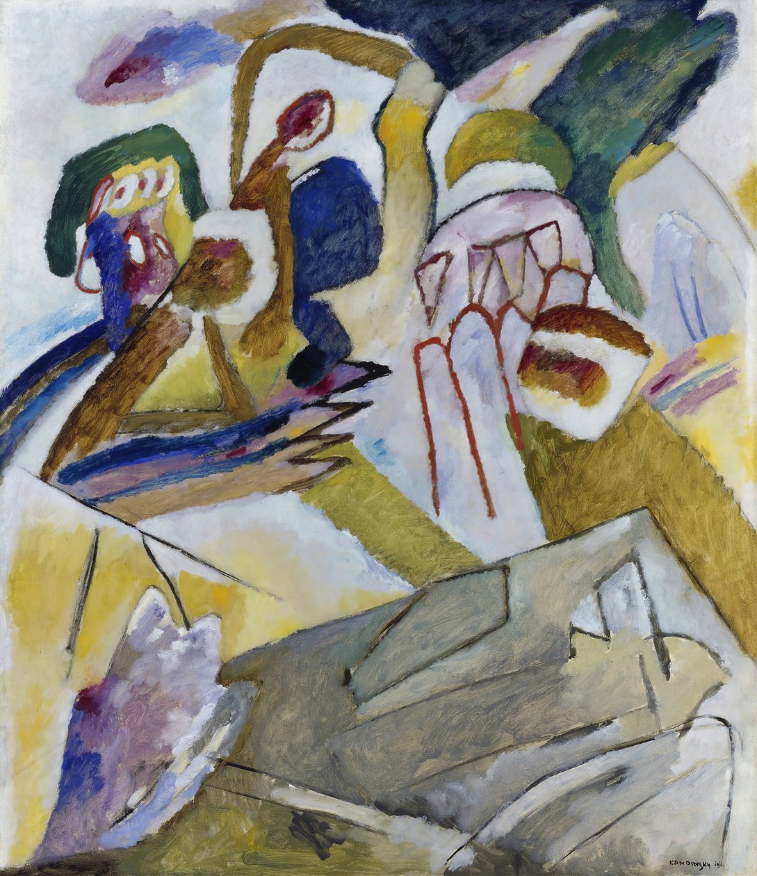 Improvisação 18, com lápide, 1911. de Wassily Kandinsky