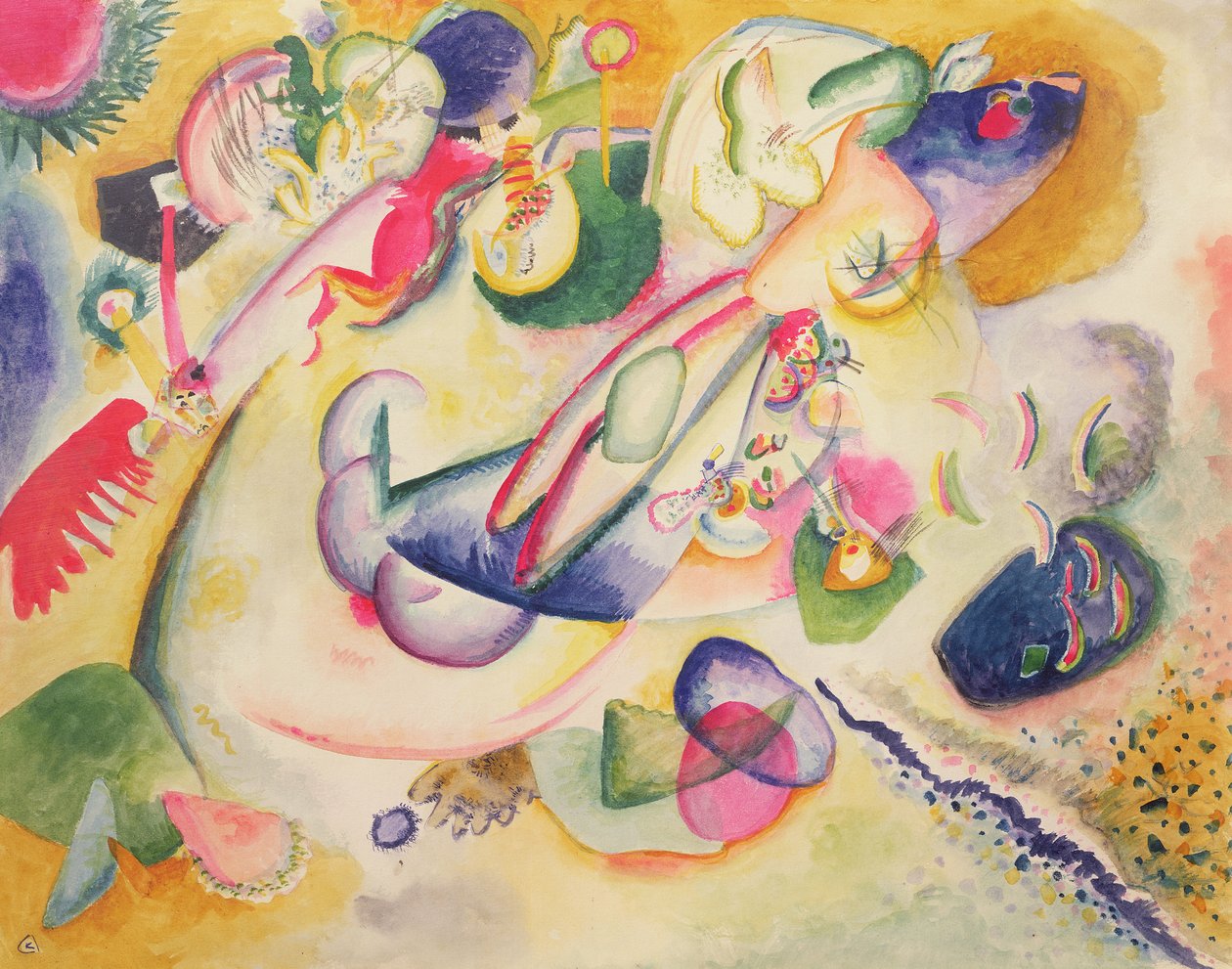 Improvisação, c.1914 (wc e lápis sobre papel) de Wassily Kandinsky