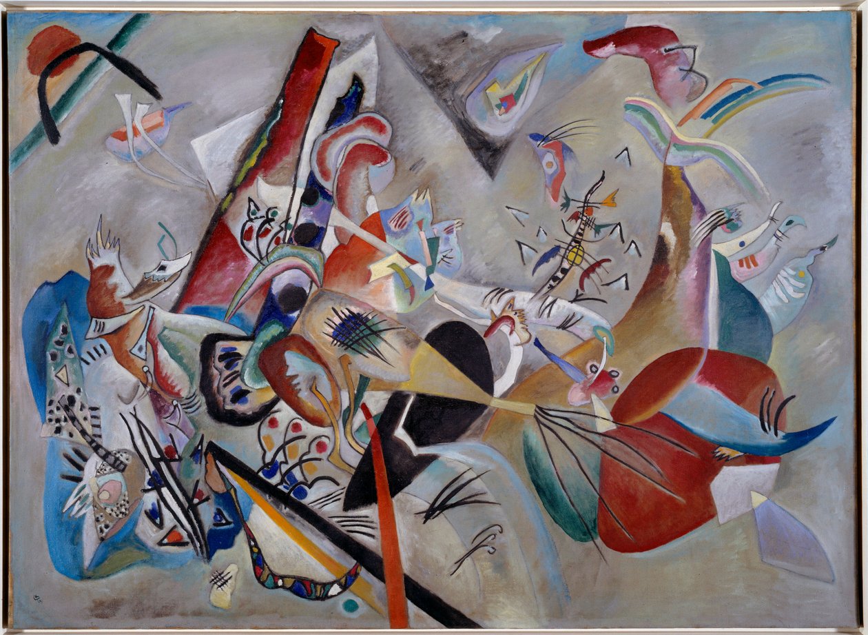 No cinza. Pintura de Vassily Kandinsky (ou Wassily Kandinski ou Kandinskij de Wassily Kandinsky