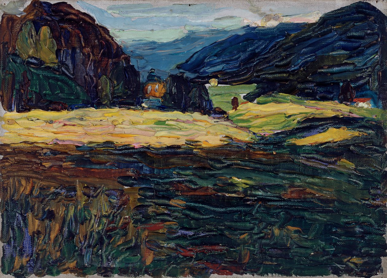 Kochel - Paisagem com pequeno castelo de Wassily Kandinsky