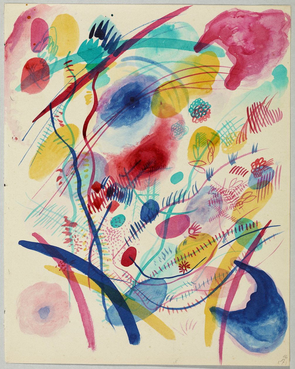 Composição em vermelho, azul, verde e amarelo de Wassily Kandinsky