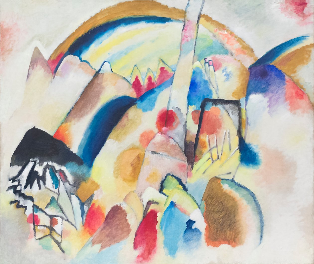 Paisagem com manchas vermelhas, No. 2 de Wassily Kandinsky