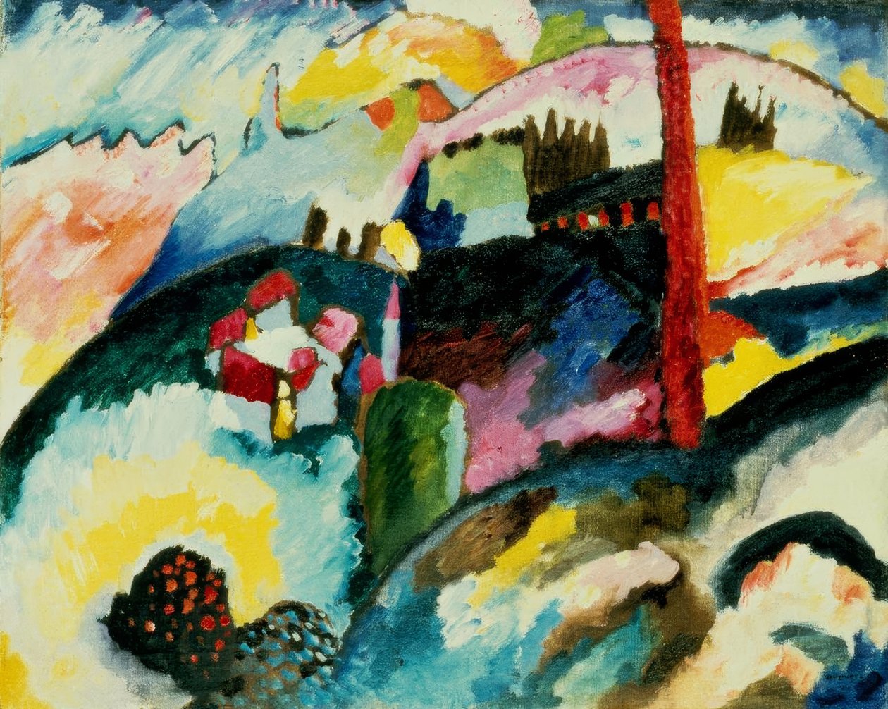 Paisagem com chaminé de fábrica de Wassily Kandinsky