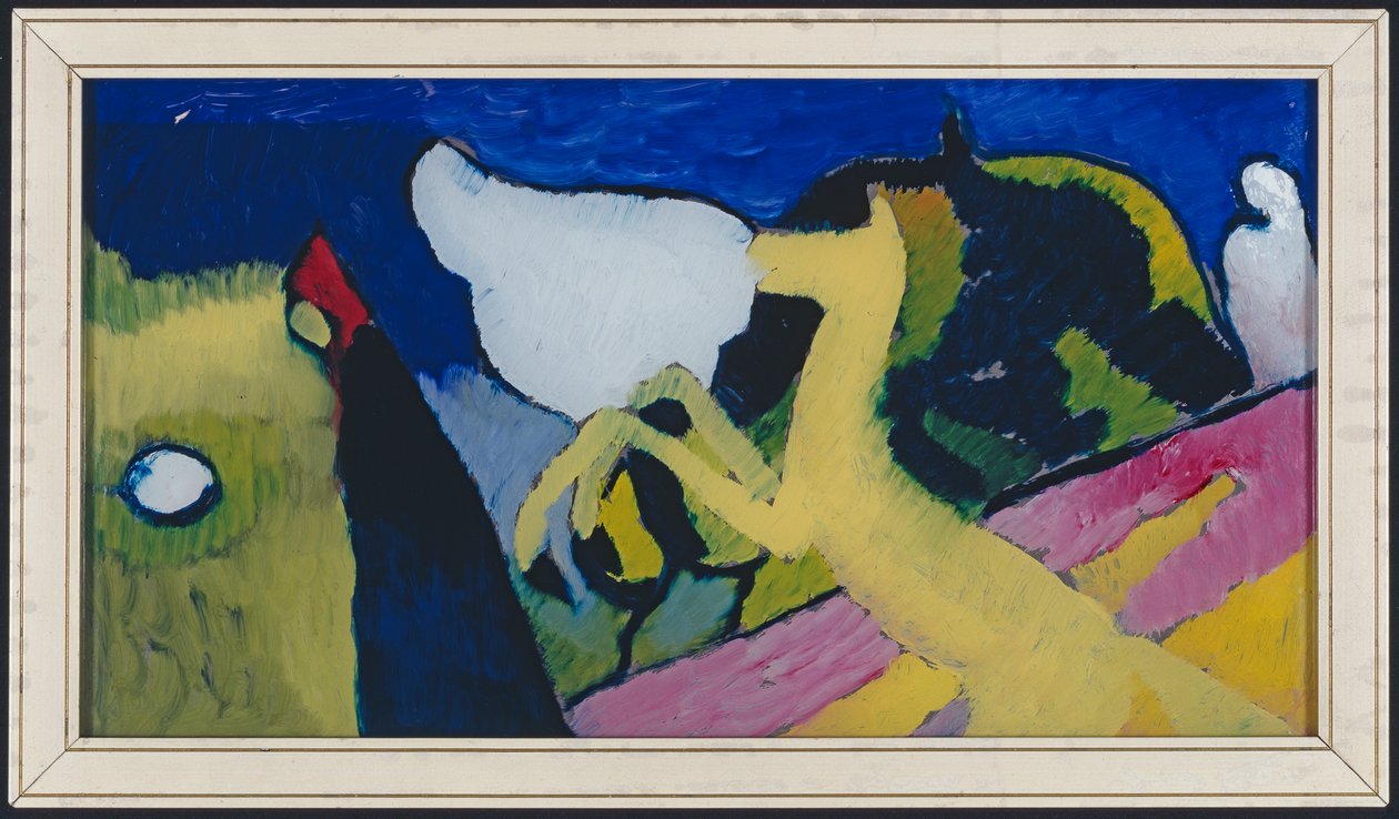 Com um cavalo amarelo de Wassily Kandinsky