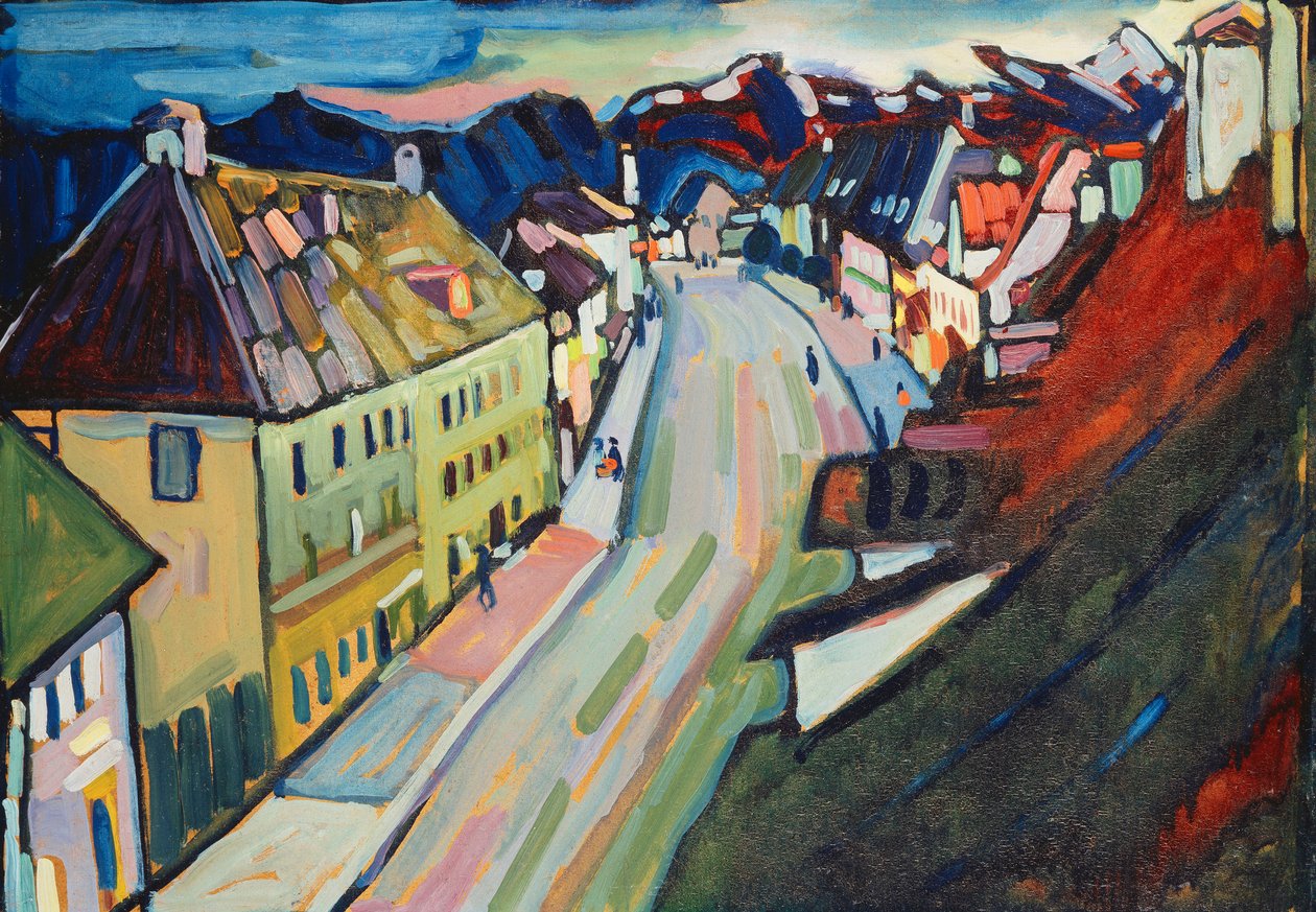 Murnau-Upper Market Street; Marnau-Obermarkt de Wassily Kandinsky